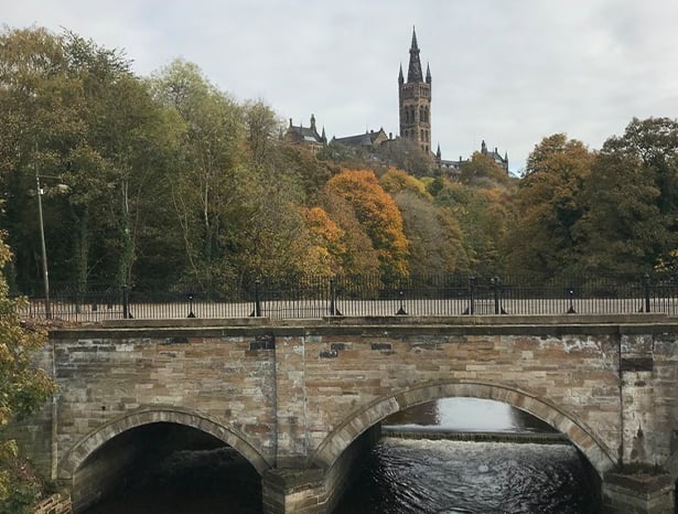 View from a bridge in Kelvingrove Park