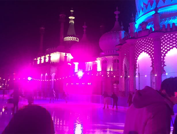 Christmas ice-skating at Brighton Royal Pavillion