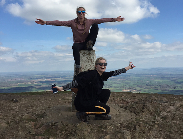Students on top of the Malvern Hills