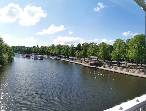 View from Queen's Park Bridge, Chester