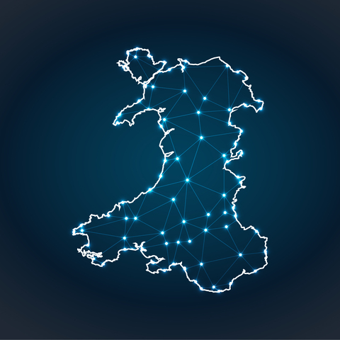 Digital map of Wales