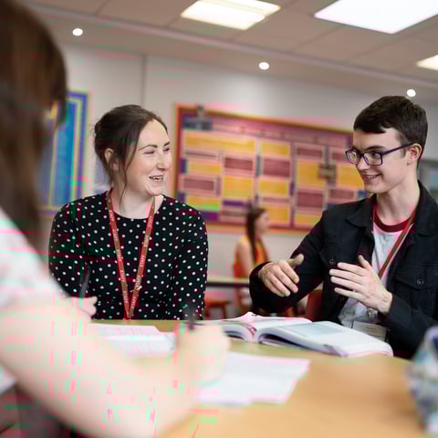 Students in a classroom group discussion