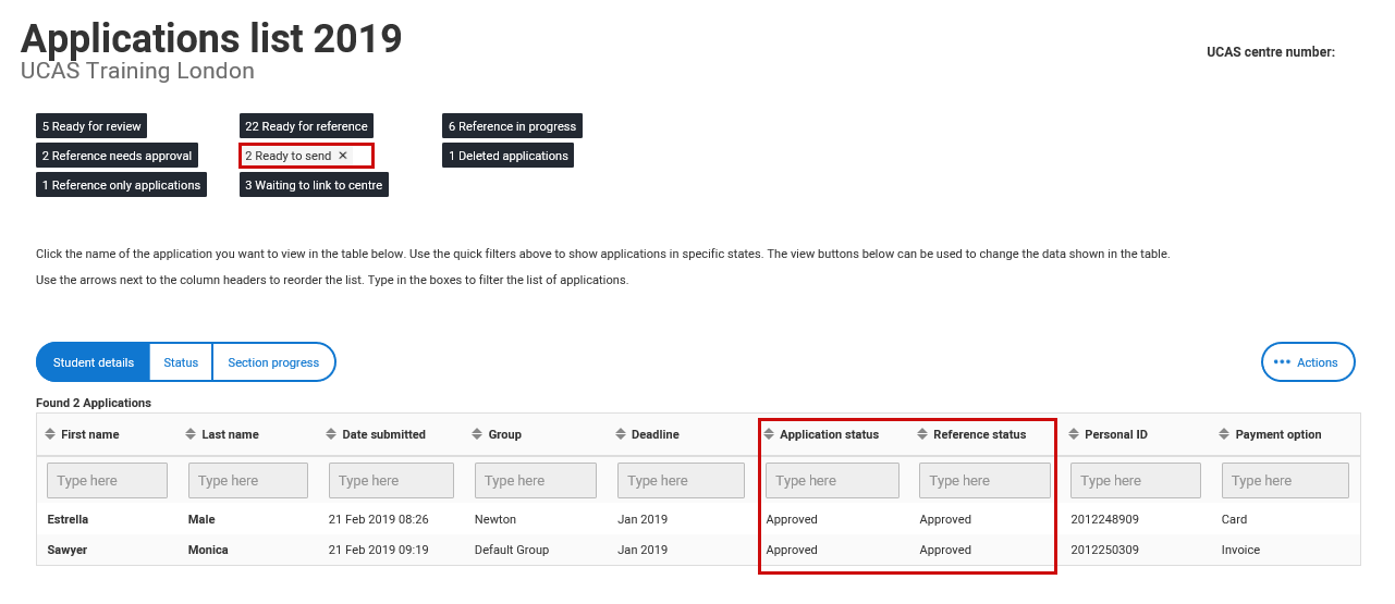 Applications list 2019