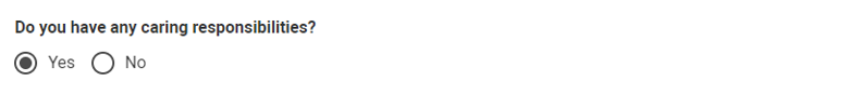caring responsibilities question