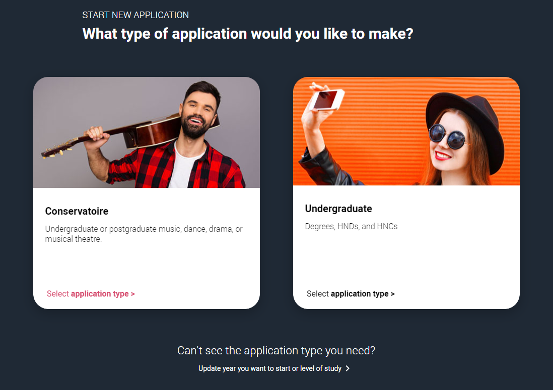 Choose application Choose application screen image