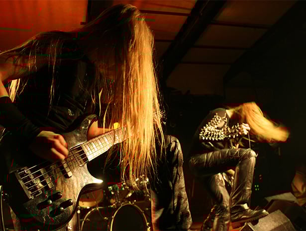 Heavy metal band on stage