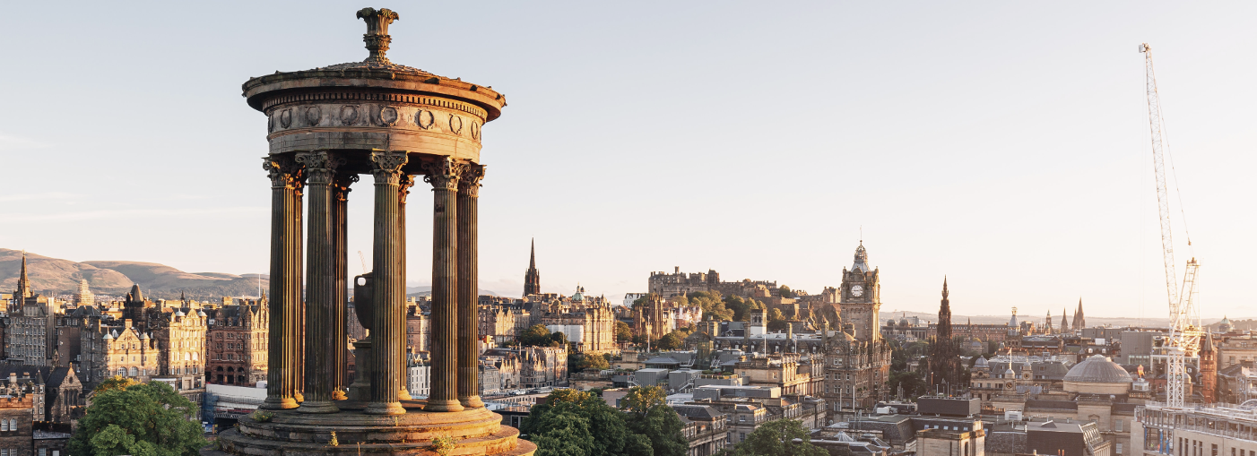 Edinburgh from the top of a hill