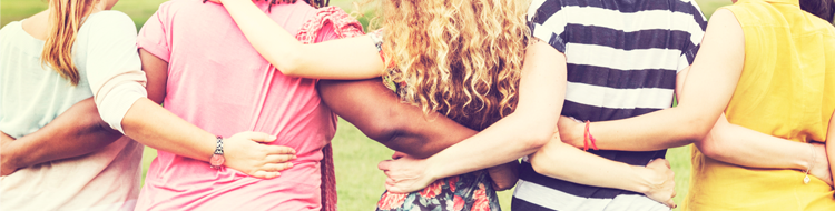 Students linking arms