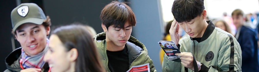 Students attending a UCAS exhibition