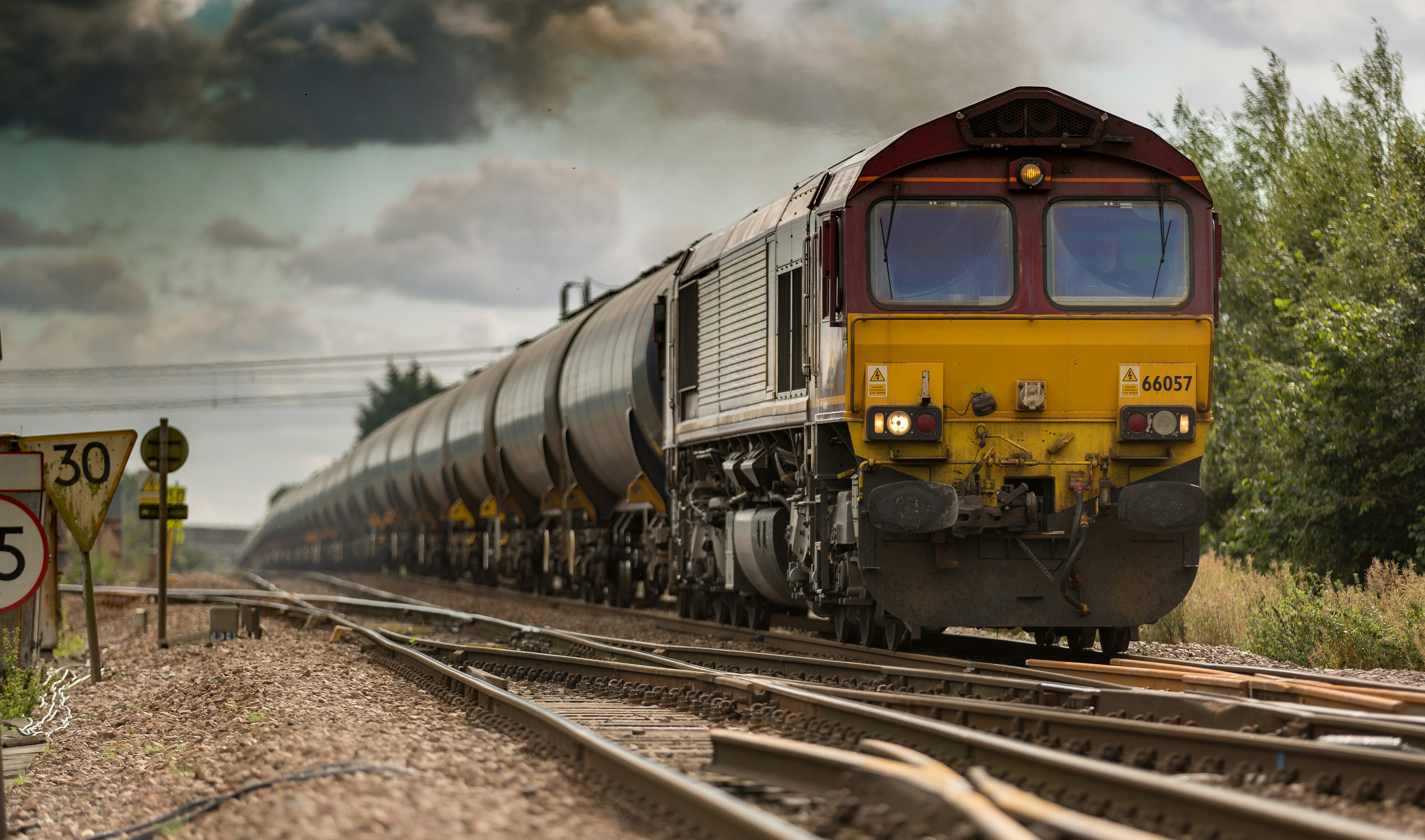 train on the tracks