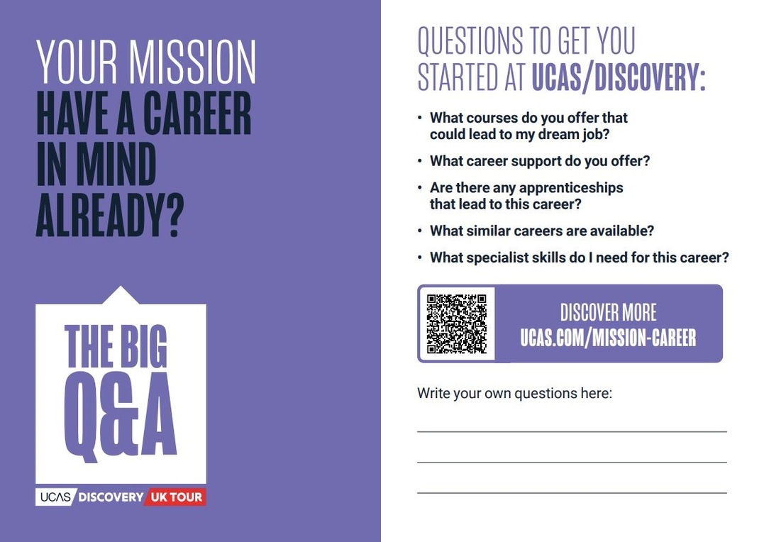 Mission Card 3 for UCAS Discovery events