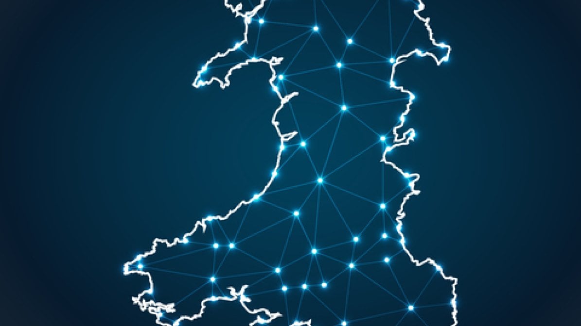 Digital map of Wales