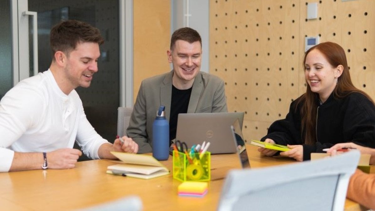 Apprentices in a work meeting