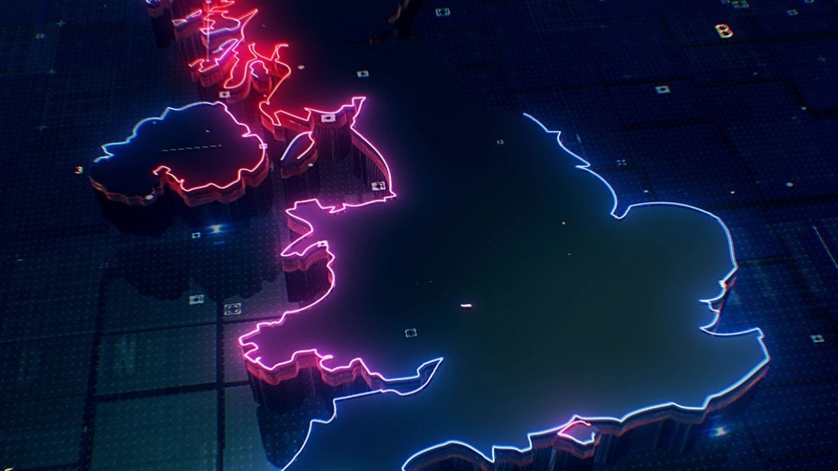 UK map neon