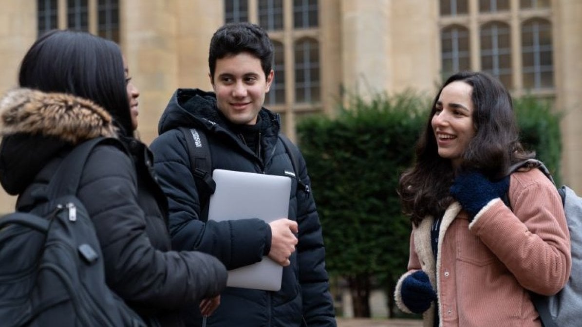 International students on campus