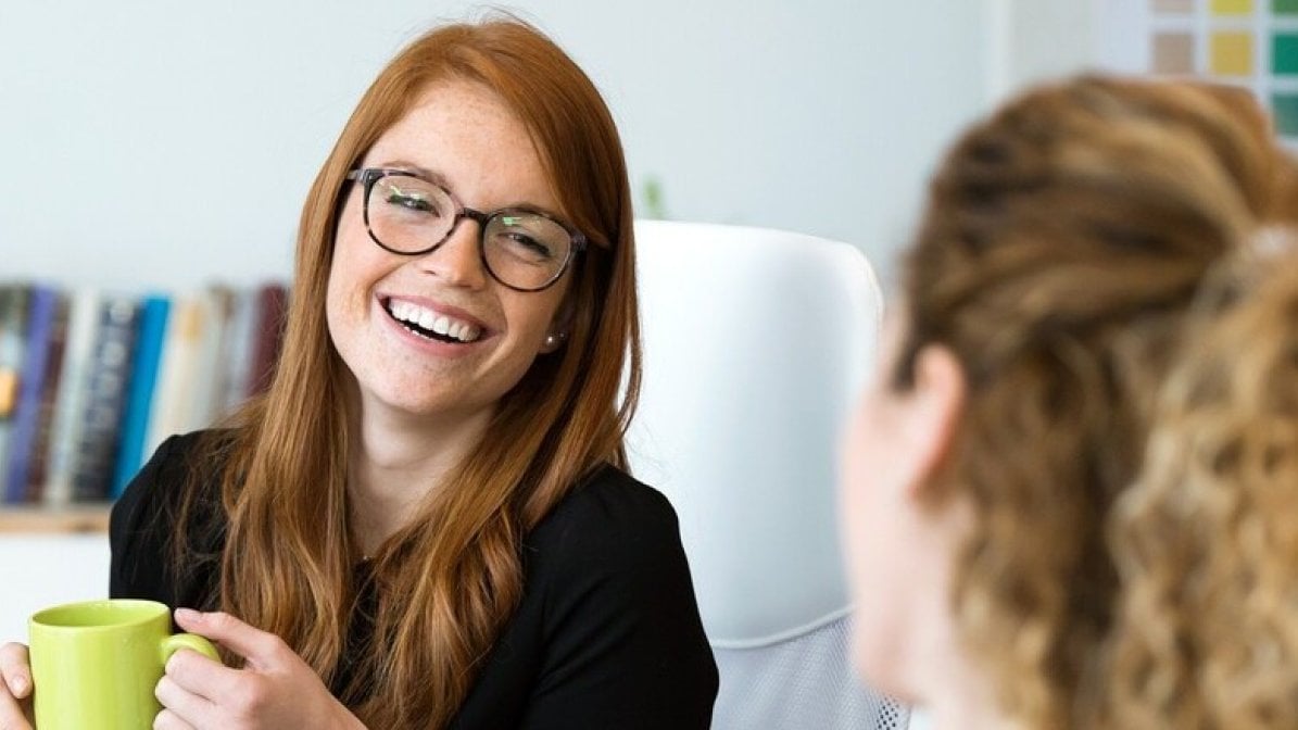 Business apprentice working in an office 