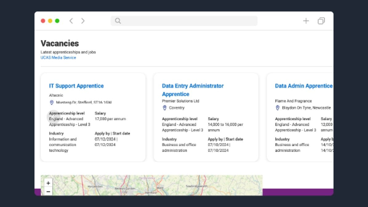 Career Finder recruitment microsite screenshot
