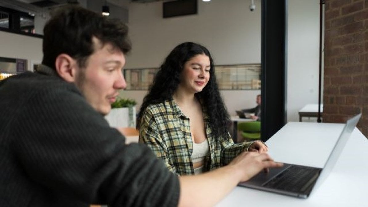 Students using laptop