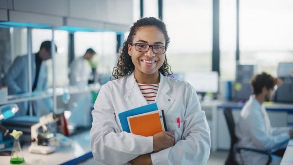 Apprentice in laboratory