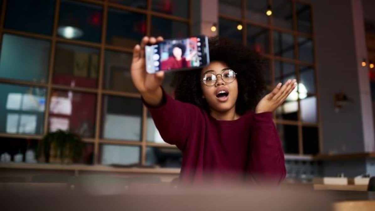 PR and communications student making a vlog
