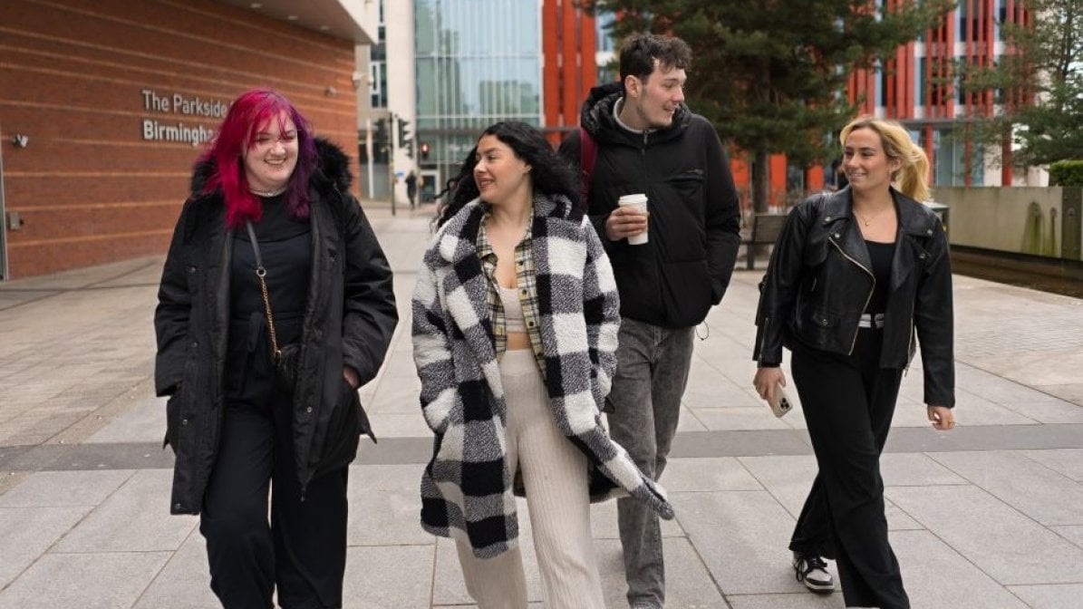 Students walking on campus