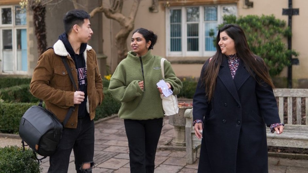 Students walking on campus