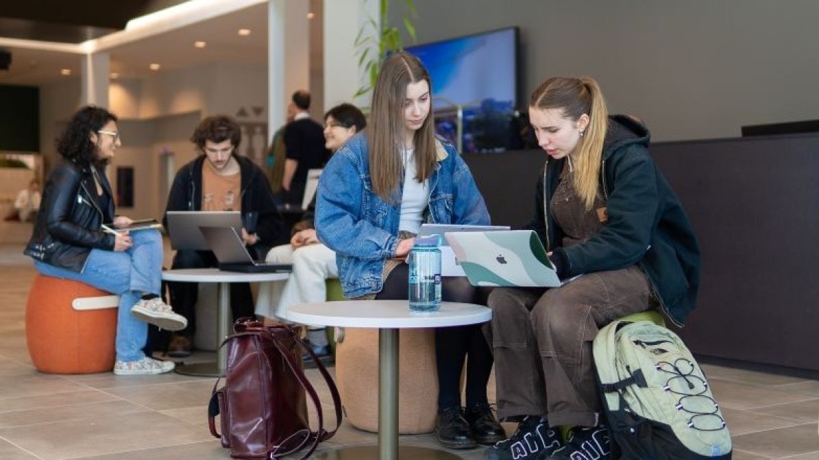 Students in communal area at university