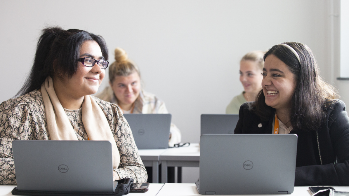 University Centre Middlesbrough Students on laptops