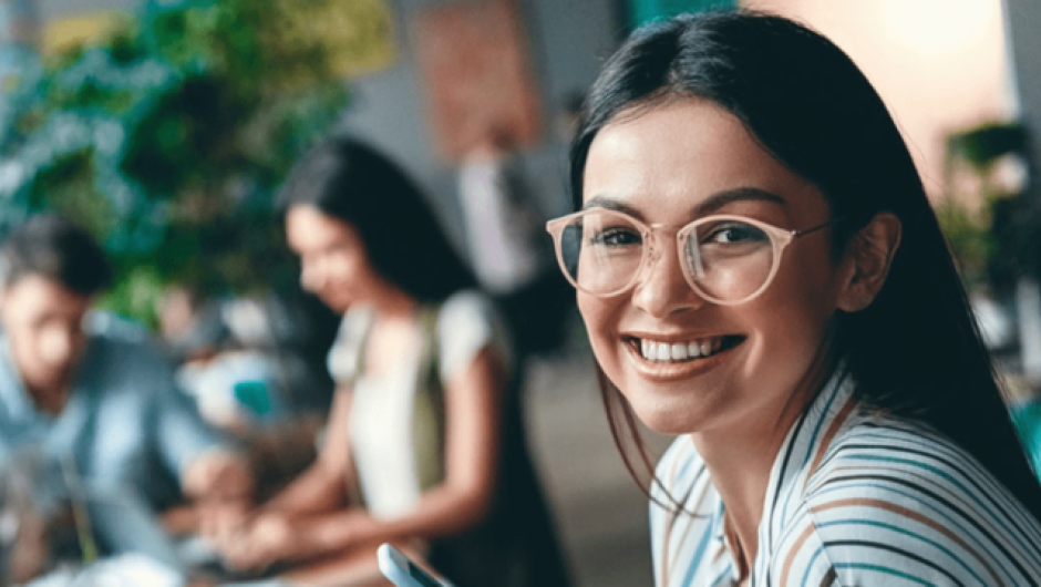 Smiling student