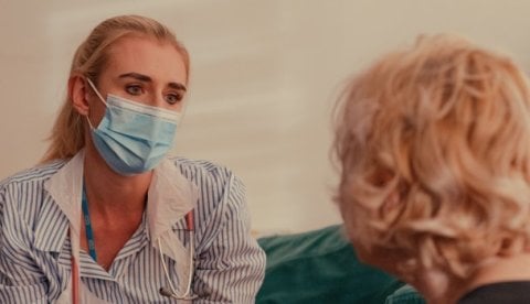 nurse nurse with patient