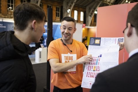 Students at UCAS exhibition event