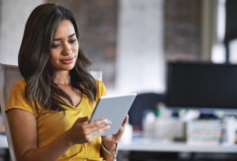 student on tablet