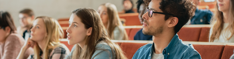 Postgraduate students in lecture theatre