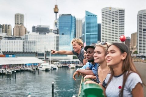 Students enjoying Australia on a gap year
