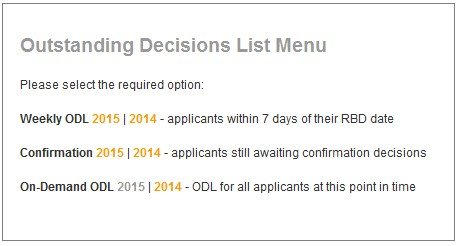 Outstanding Decision List