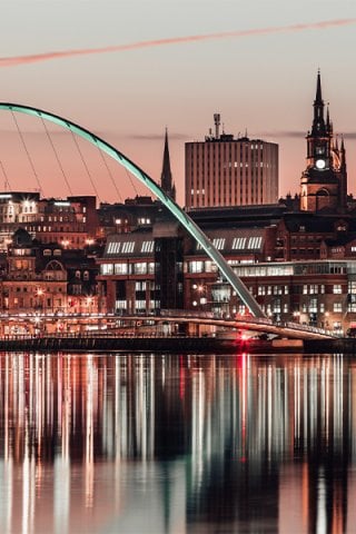 Tyne & Wear river at night