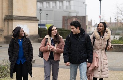 Students walking on campus