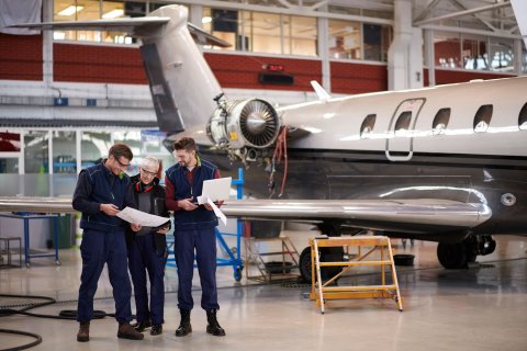 Men near plane 