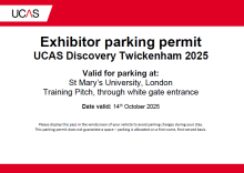 UCAS Discovery Twickenham 2025 Exhibitor Parking Permit
