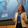 Sam Sykes, UCAS Lead for Schools and Colleges, talking at a conference 