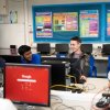Students using the UCAS Hub in a classroom