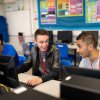 Students in classroom using computers