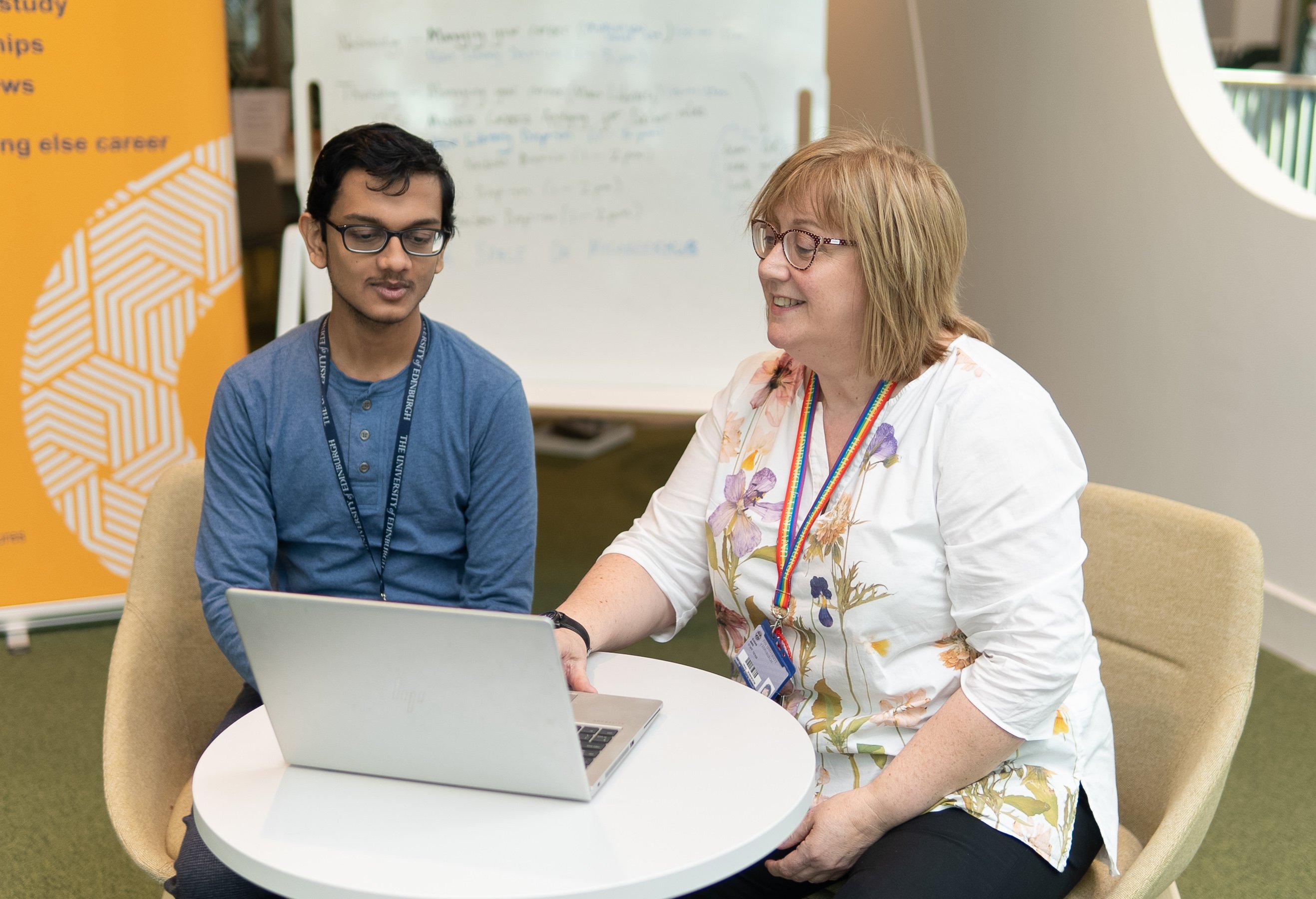 international student at a career service meeting